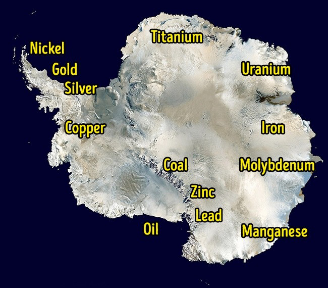 Theo Hệ thống Hiệp ước châu Nam Cực, không có quốc gia nào sở hữu lãnh thổ trên châu lục này cũng như bản thân châu lục này là một khu vực phi hạt nhân. Việc khai thác khoảng sản trên lục địa thứ 6 này bị hiện bị cấm nghiêm ngặt nhưng có lẽ thỏa thuận này sẽ được tái cân nhắc sau năm 2048.