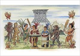 Trong nỗ lực giảm bớt khủng hoảng, thi thể trẻ em hiến tế được rắc chất nhuộm màu xanh, vỏ sò, chim nhỏ và được bao quanh bởi 11 bức tượng làm từ đá núi lửa. Những bức tượng điêu khắc tạc gương mặt Tláloc, vị thần Aztec tượng trưng cho mưa, nước và sinh sản.