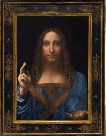Theo các ghi chép, bức tranh "Salvator Mundi" được danh họa Da Vinci vẽ từ năm 1506 đến năm 1513 dưới sự bảo trợ của vua Louis XII của Pháp. Thế kỷ 17, tác phẩm nằm trong bộ sưu tập của vua Charles I ở Anh. Sau đó, bức tranh "Salvator Mundi" qua tay nhiều người. Ảnh: Wikimedia Commons.
