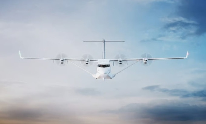 Mẫu máy bay X1 của công ty khởi nghiệp Heart Aerospace dự kiến sẽ có chuyến bay thử nghiệm đầu tiên vào đầu năm 2025. Máy bay điện lớn nhất thế giới này có kích thước tương đương với máy bay thương mại có sức chứa 30 chỗ sắp ra mắt của công ty Heart Aerospace. Ảnh: Heart Aerospace.