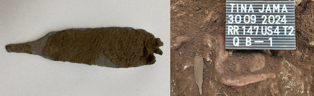 Trong cuộc khai quật tại hang Tina Jama ở Italy, các nhà khảo cổ đã tìm thấy một con dao găm bằng đồng có niên đại khoảng 4.000 tuổi và các mảnh hộp sọ người.