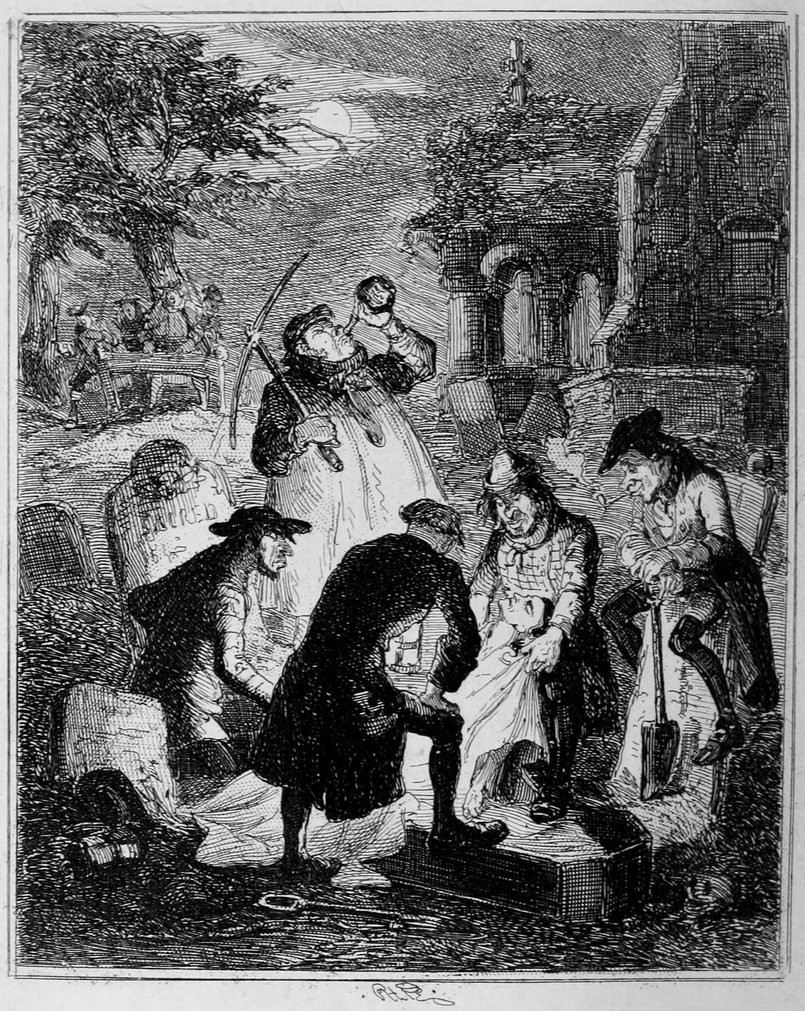 Vào thời Trung cổ, nhiều sinh viên y khoa, bác sĩ, nhà khoa học nghiên cứu giải phẫu cơ thể người. Theo đó, họ có nguồn cung cấp tử thi ổn định từ những vụ hành quyết. Tuy nhiên, do cung không đủ cầu nên dẫn tới tình trạng trộm mộ. Những kẻ tội phạm đào mộ, trộm xác rồi đem bán cho người mua.