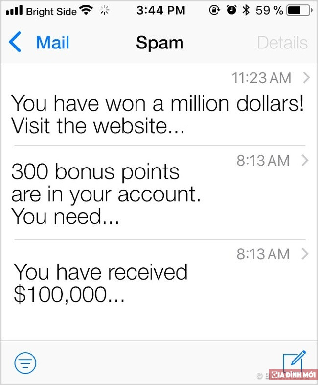 7. 90% thư điện tử là thư rác Theo Cisco, 90% các thư điện tử là thư rác.