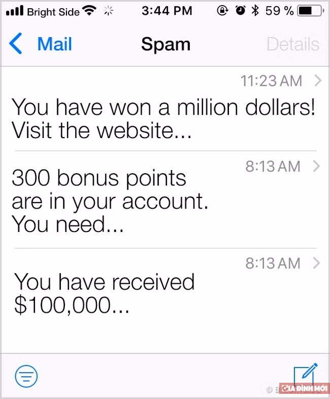 7. 90% thư điện tử là thư rác Theo Cisco, 90% các thư điện tử là thư rác.