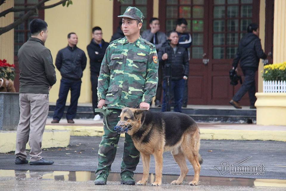 Không chỉ ở Hà Nội, lực lượng công binh cùng những chú chó nghiệm vụ hôm nay làm nhiệm vụ tuần tra quanh khu vực ga Đồng Đăng, thị trấn Đồng Đăng, huyện Cao Lộc, Lạng Sơn.