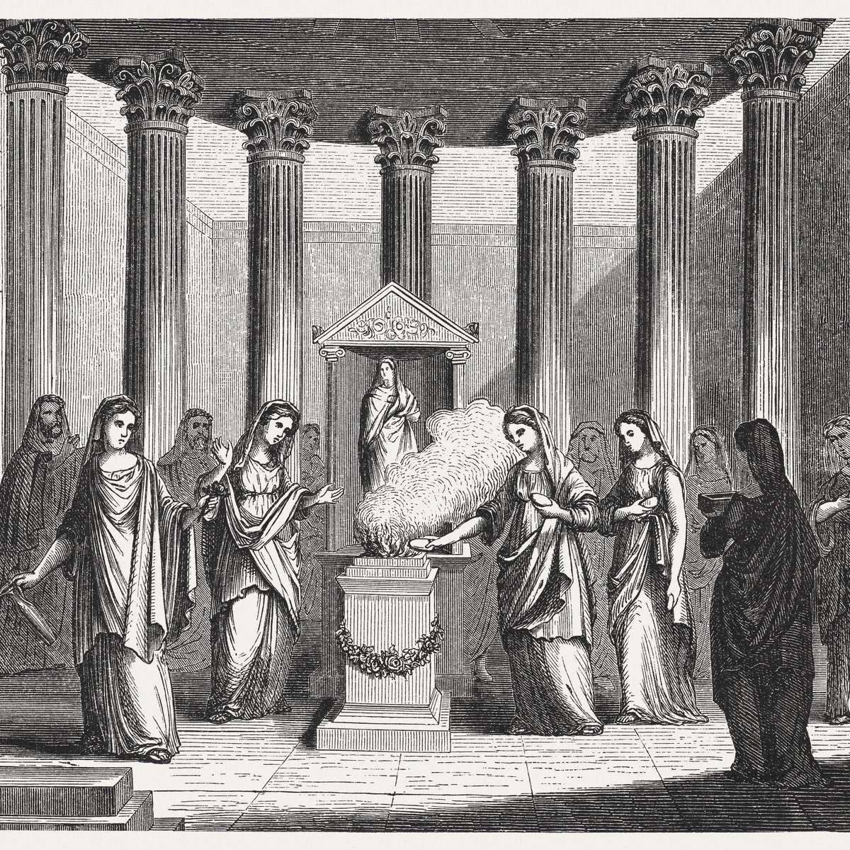 Đổi lại, các trinh nữ Vesta phải bảo vệ trinh tiết trong suốt 30 năm kể từ khi được chọn làm trinh nữ lúc 6 - 10 tuổi.