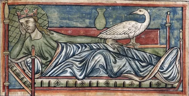 Sinh vật thần thoại này có chiếc cổ dài, mắt vàng. Thỉnh thoảng, Caladrius xuất hiện với một chiếc sừng dê.