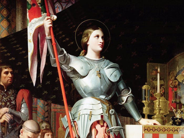Jeanne d'Arc hay Joanne xứ Arc là một nhân vật nổi tiếng lịch sử nước Pháp. Bà là nữ anh hùng đưa nước Pháp thoát khỏi miệng vực thất bại trong cuộc Chiến tranh Trăm năm.