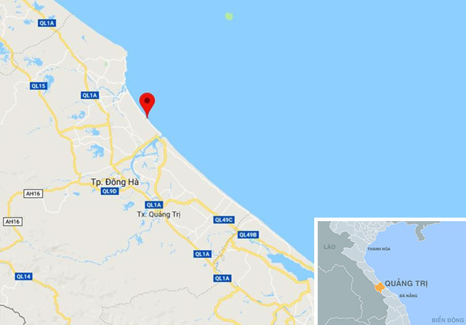 Trước đó, vào khoảng 11h30 trưa 2/7, em Trần Thị P. (16 tuổi), ở thị xã La Gi, tỉnh Bình Thuận cùng em trai chơi tại nhà ông bà nội ở thôn 6, xã Gio Hải, huyện Gio Linh, tỉnh Quảng Trị.Trong ảnh:Xã Gio Hải (chấm đỏ), nơi xảy ra vụ án. (Ảnh: Google Maps/Zing).