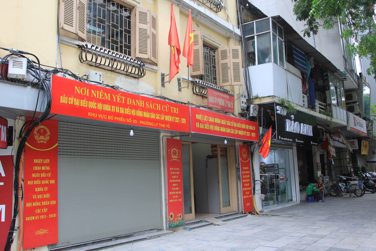 Khu vực bỏ phiếu số 3, phường Lý Thái Tổ, quận Hoàn Kiếm đã hoàn thiện công tác bầu cử.