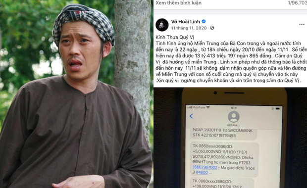 Hoai Linh “ngam” 14 ty tu thien: “Phai chuyen ca goc lan lai“
