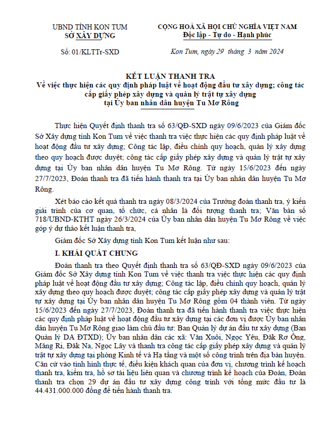 Điểm danh những gói thầu có tỷ lệ tiết kiệm thấp tại Ban QLDA Tu Mơ Rông - Hình 3 Diem danh nhung goi thau co ty le tiet kiem thap tai Ban QLDA Tu Mo Rong-Hinh-3