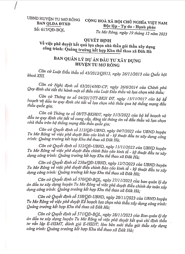 Điểm danh những gói thầu có tỷ lệ tiết kiệm thấp tại Ban QLDA Tu Mơ Rông - Hình 2 Diem danh nhung goi thau co ty le tiet kiem thap tai Ban QLDA Tu Mo Rong-Hinh-2
