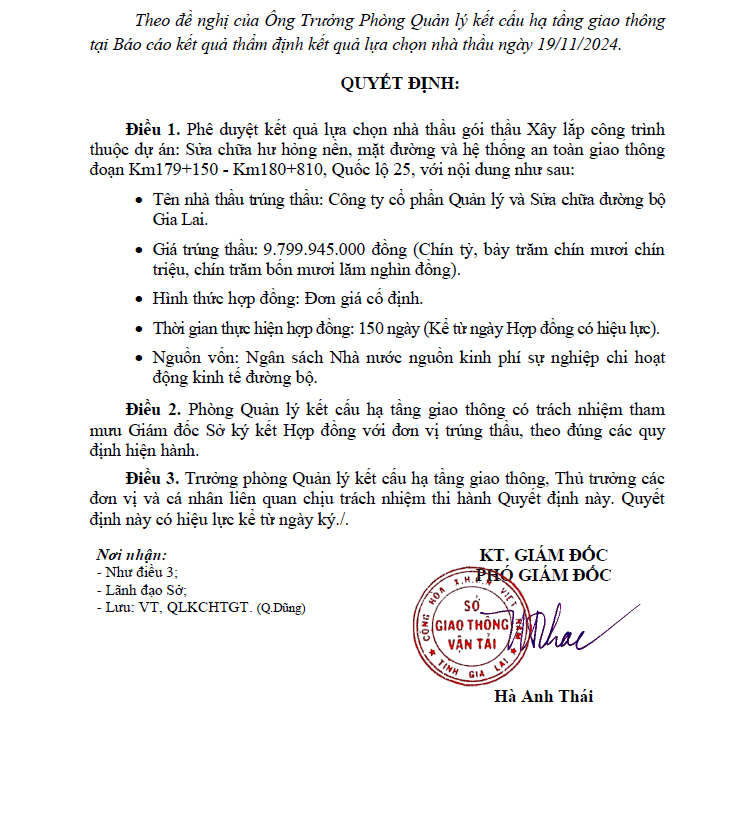 Công ty đường bộ Gia Lai trúng gói thầu xây lắp gần 10 tỷ Cong ty duong bo Gia Lai trung goi thau xay lap gan 10 ty