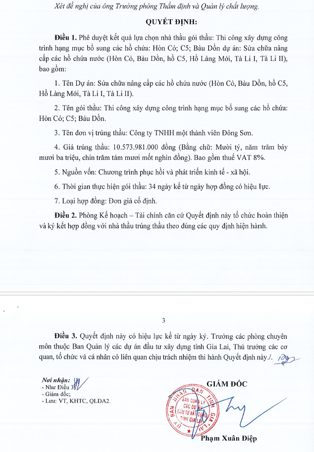 Công ty Đông Sơn sẽ sửa chữa loạt hồ chứa nước ở Gia Lai Cong ty Dong Son se sua chua loat ho chua nuoc o Gia Lai