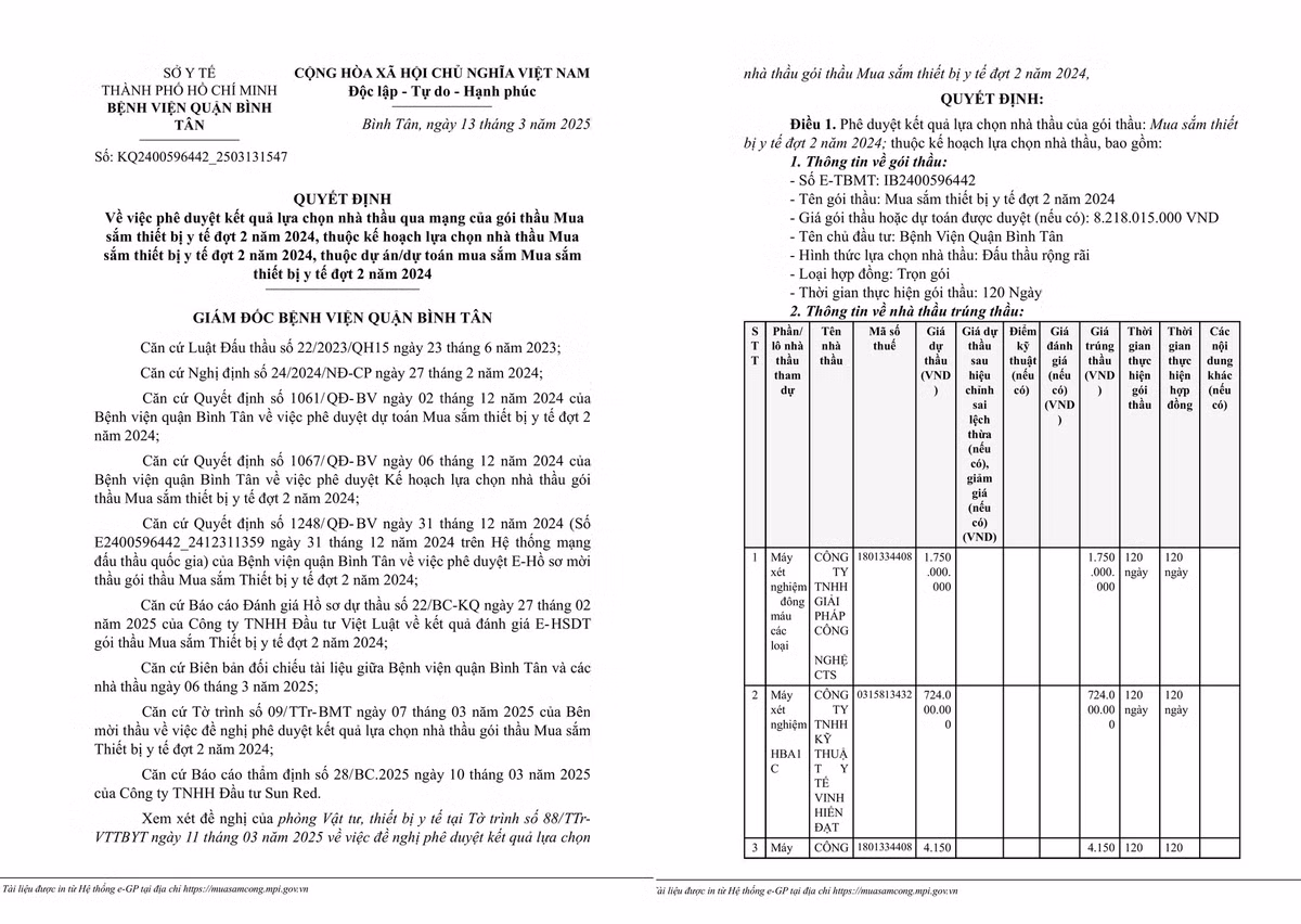 TP HCM: BV quan Binh Tan chi gan 7,8 ty dong mua thiet bi y te