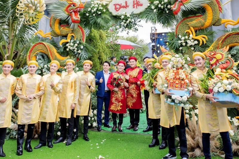 Vào tháng 10/2023, cặp đôi tổ chức lễ ăn hỏi cũng ở cơ ngơi rộng rãi này. Ảnh: FB Thanh Đoàn.