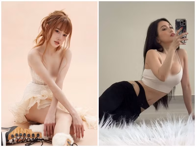 Mặc táo bạo, Nhã Phương và Sĩ Thanh khiến người đối diện khó rời mắt. Ảnh: FB Sĩ Thanh, Nhã Phương.