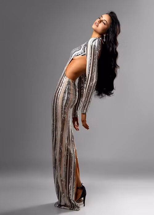 Emilia "vượt mặt" nhiều thí sinh trong bảng dự đoán của Missosology như: Peru, CH Dominica, Zimbabwe, Đan Mạch, Thái Lan... Ảnh: Instagram Emilia Dides.