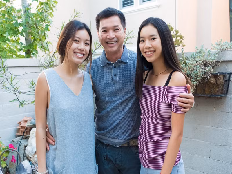 Hai cô con gái của Quang Minh đều sở hữu nhan sắc xinh đẹp. Ảnh: FB Quang Minh.