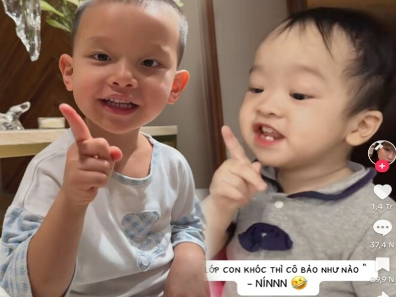 Biểu cảm của Leon rất giống với em bé đang hot trên mạng xã hội. Ảnh: Người Đưa Tin.