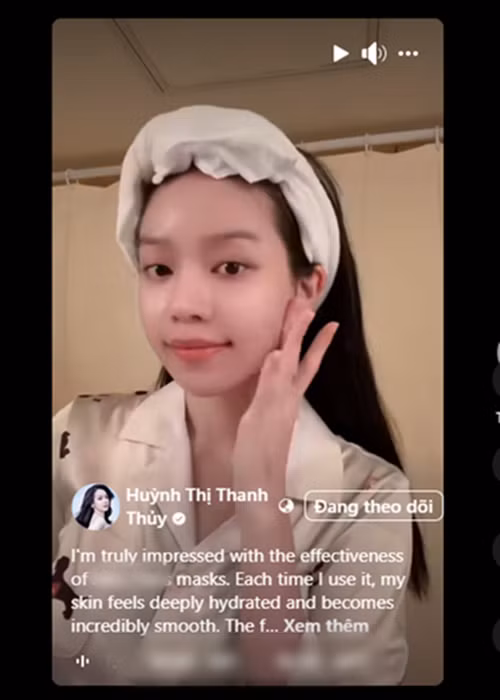 Mặt mộc của Thanh Thủy đầy tươi tắn, rạng rỡ, không tỳ vết. Ảnh: FB Thanh Thủy.