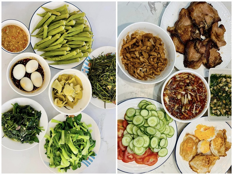 Khi không đóng phim, Thân Thúy Hà dành nhiều thời gian ở nhà nấu nướng.