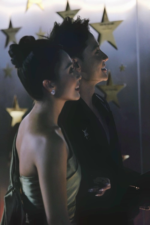 Khả Ngân và Thanh Sơn dính như sam ở Cánh diều Vàng 2023. Ảnh: FB Thanh Sơn.