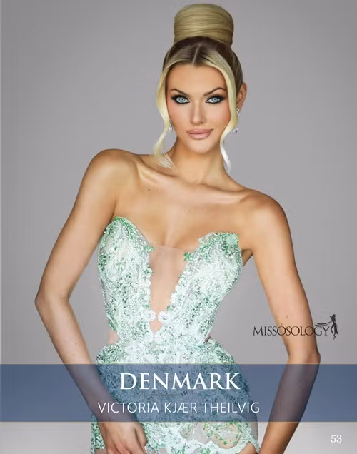 Đại diện Đan Mạch Victoria Theilvig là mỹ nhân được nhiều khán giả và ban giám khảo Miss Universe 2024 yêu thích. Theo Missosology, Victoria sở hữu vẻ đẹp quyến rũ, đầy sức hấp dẫn trên sân khấu. Victoria có thể sẽ giành vương miện Miss Universe 2024.