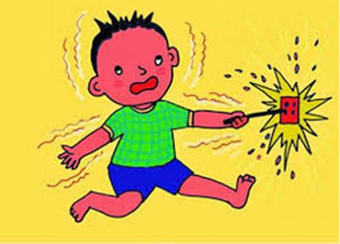 Điện giật. Lũ lụt nước tràn vào nhà khiến hệ thống điện có thể trở nên mất an toàn. Tốt nhất, nên ngắt cầu dao điện để phòng ngừa các trường hợp xấu. Cha mẹ cũng nên dạy trẻ khi thấy dây dẫn điện bị đứt, các thiết bị điện bị đổ hoặc thấy nguy cơ mất an toàn tuyệt đối không lại gần.