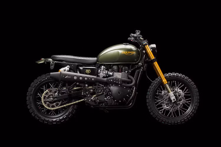 Triumph Bonneville "Hunter": Không chỉ sở hữu ngoại hình mới đậm chất Scrambler, chiếc Bonneville của đại lý Erne's Euromotos ở Zurich - Thụy Sĩ còn có động cơ độ lại với van lớn, cam đấu và hệ thống xả Zard.