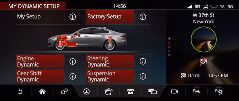 Nhiều chức năng của xe, bao gồm cả hệ thống treo chủ động có thể được điều chỉnh qua màn hình cảm ứng.