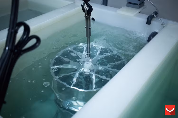 Nếu như đã đạt chất lượng hoàn hảo, mâm sẽ được nhúng vào dung dịch xử lý bề mặt sau đó sơn bóng tĩnh điện.