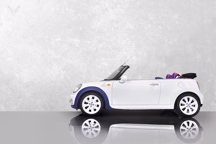 Ở bên ngoài, chiếc xe MINI Cabriolet được Vilner độ lại không có khác biệt gì so với những chiếc xe khác, ngoại trừ bộ mâm màu trắng và vòm bánh trước màu tím.