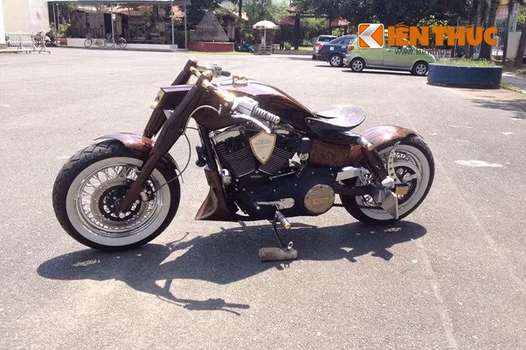 Chiếc Harley-Davidson Dyna đời 2002 đã hoàn toàn "lột xác" với cảm hứng "chim ưng đen - blackhawk" và phong cách Steampunk, với các chi tiết bằng đồng lấy cảm hứng từ các cỗ máy hơi nước đầu thế kỷ 20.