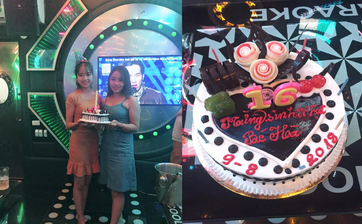 Hà trong 1 dịp sinh nhật gần đây với bạn bè.