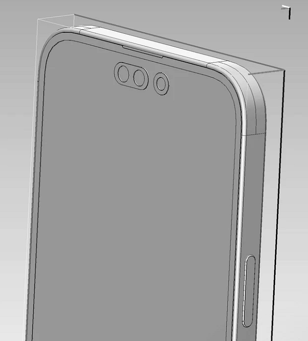 Phần viền màn hình của bản 14 Pro Max cũng được thu gọn còn 1,95 mm so với 2,42 mm trên thế hệ trước, giúp tăng tỷ lệ màn hình so với thân máy.