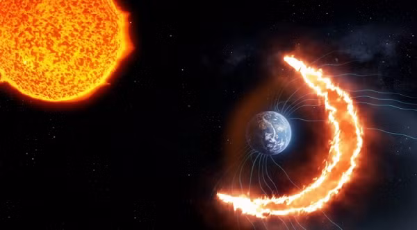 Một vài tia lửa đi kèm với một vụ phóng ra khối lượng đăng quang (CME).