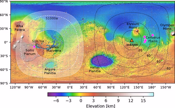 Cụ thể, các nhà khoa học đã xác định các song PP và SS phản xạ từ sự kiện động đất lên tới 4,2 độ richter ở khu vực Valles Marineris. Trước đây, chỉ có 2 thiên thể trong hệ Mặt Trời được xác định có hoạt động địa chất là Trái Đất và mặt trăng Io của Sao Mộc.