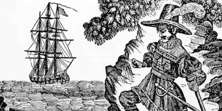 2. William Kidd từng là một thuyền trưởng nhưng đã chuyển sang làm cướp biển, bắt giữ nhiều tàu thuyền. Sau một cuộc nổi loạn, Kidd đã bị bắt giữ và sau đó bị hành quyết vào năm 1701.