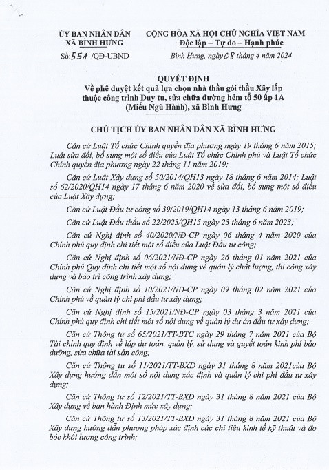 TP HCM: Ít cạnh tranh, Cty An Phước trúng gói thầu tại xã Bình Hưng - Hình 2 TP HCM: It canh tranh, Cty An Phuoc trung goi thau tai xa Binh Hung-Hinh-2
