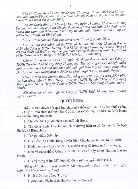 TP HCM: Ít cạnh tranh, Cty An Phước trúng gói thầu tại xã Bình Hưng - Hình 3 TP HCM: It canh tranh, Cty An Phuoc trung goi thau tai xa Binh Hung-Hinh-3
