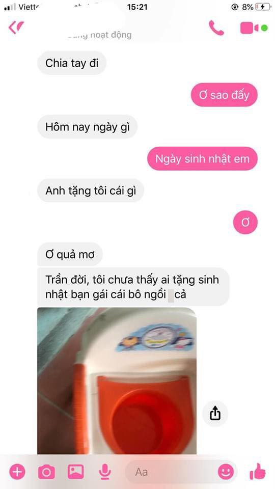 Co gai can loi doi chia tay vi thuong xuyen nhan qua di tu ban trai