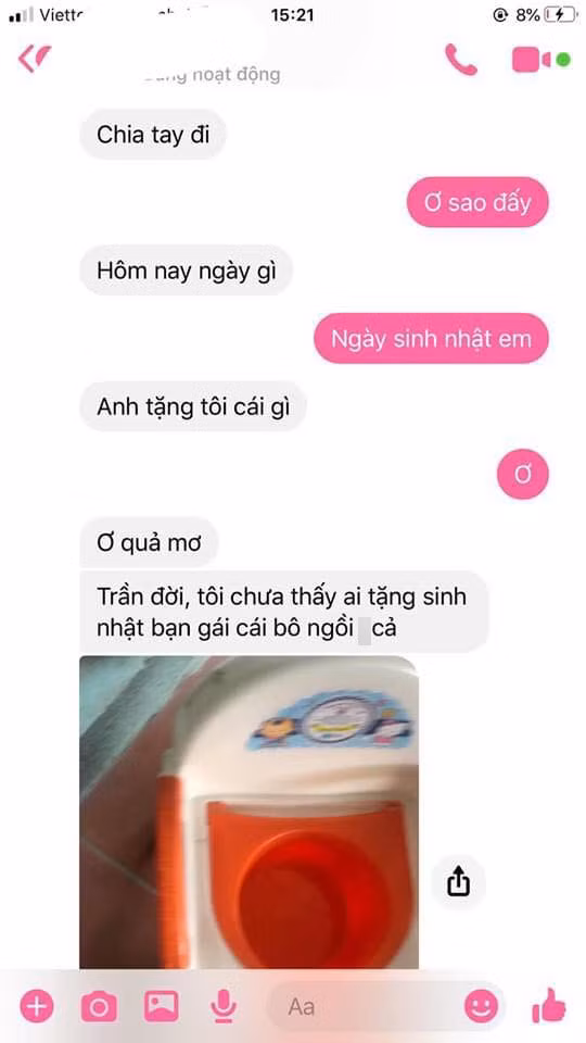 Co gai can loi doi chia tay vi thuong xuyen nhan qua di tu ban trai