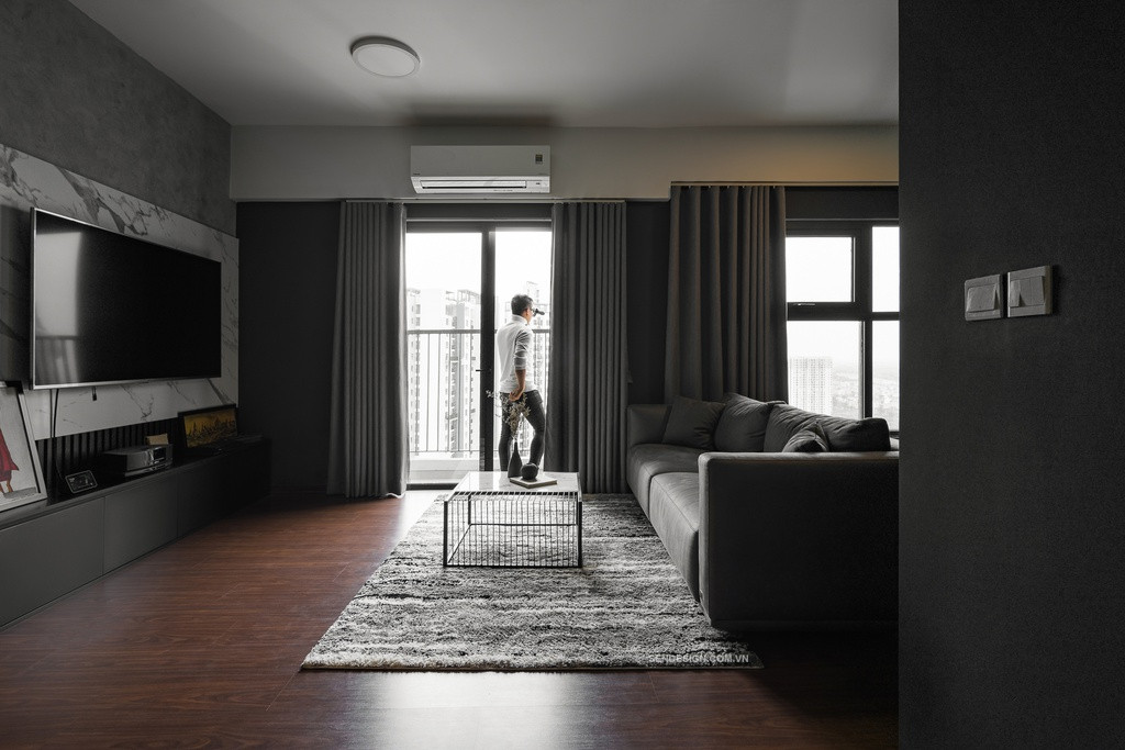 Căn hộ được thiết kế theo phong cách hiện đại nhưng tương đối linh hoạt khi mang lại cho gia chủ nhiều công năng trong cùng một không gian.