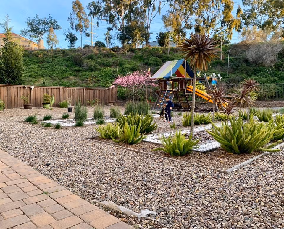 Không gian sống ngập cây xanh của gia đình.