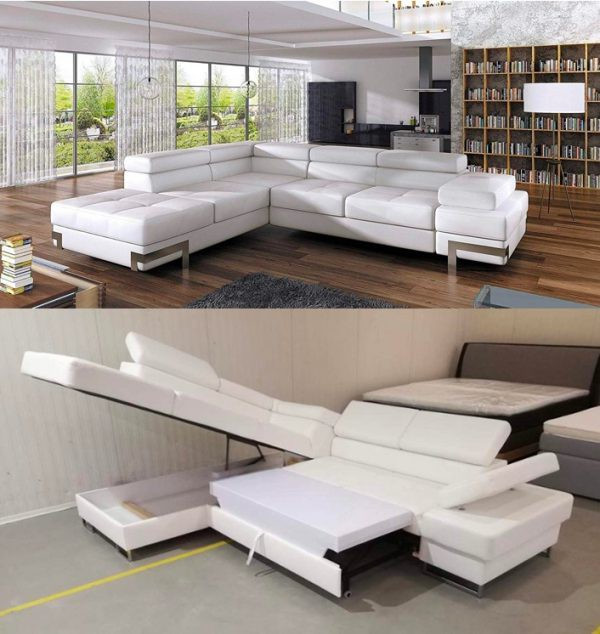 Ghế sofa thông minh, nhanh chóng trở thành giường ngủ chỉ bằng một vài thao tác đơn giản.