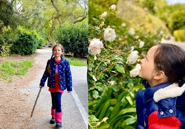 Các con của Hồng Nhung sớm được mẹ dậy cho tình yêu với thiên nhiên. Nữ ca sĩ chia sẻ gương mặt hạnh phúc của con trai khi làm vườn, nhặt ốc sên cắn hoa hồng, tưới cây, dọn cỏ dại... trong buổi sáng sớm tại Mỹ.