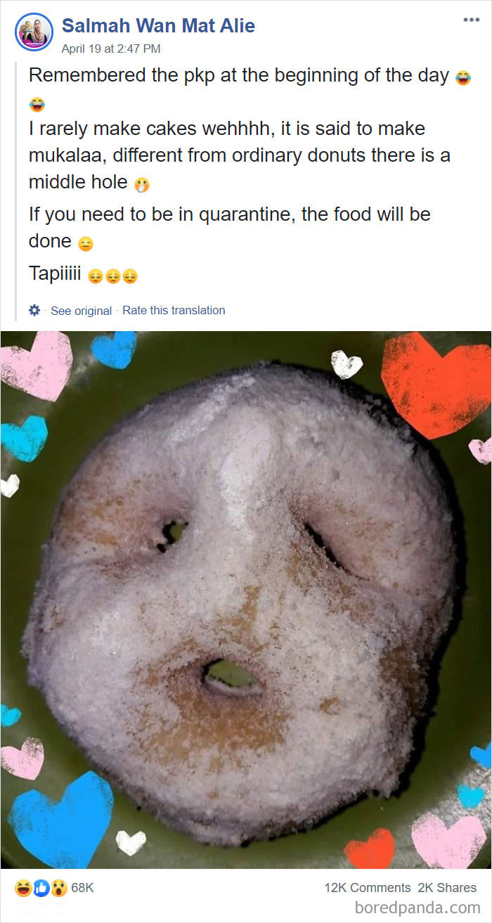 Bánh rán những ngày bị cách ly với biểu cảm "không thể tin được".