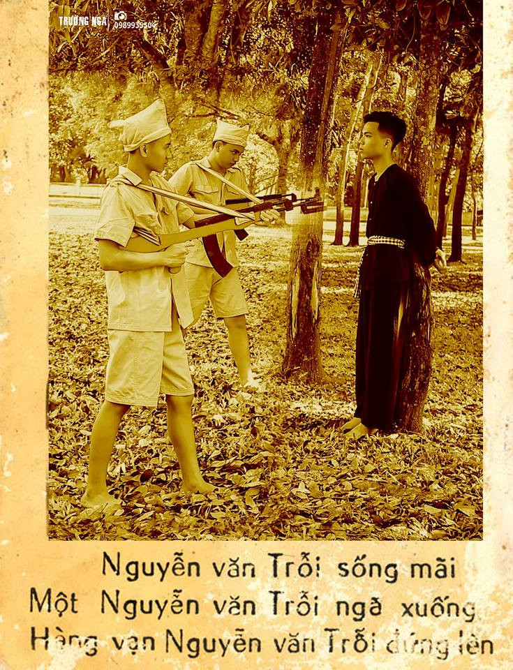 Anh hùng Nguyễn Văn Trỗi được thành viên lớp 12A6 diễn xuất khá đạt.